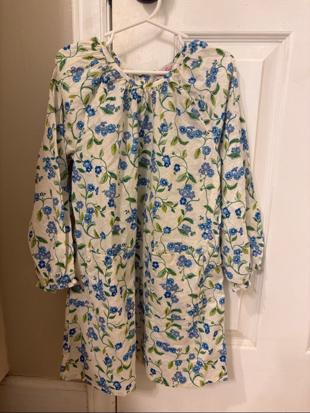 Cath Kidston White Dress with Blue Floral Print